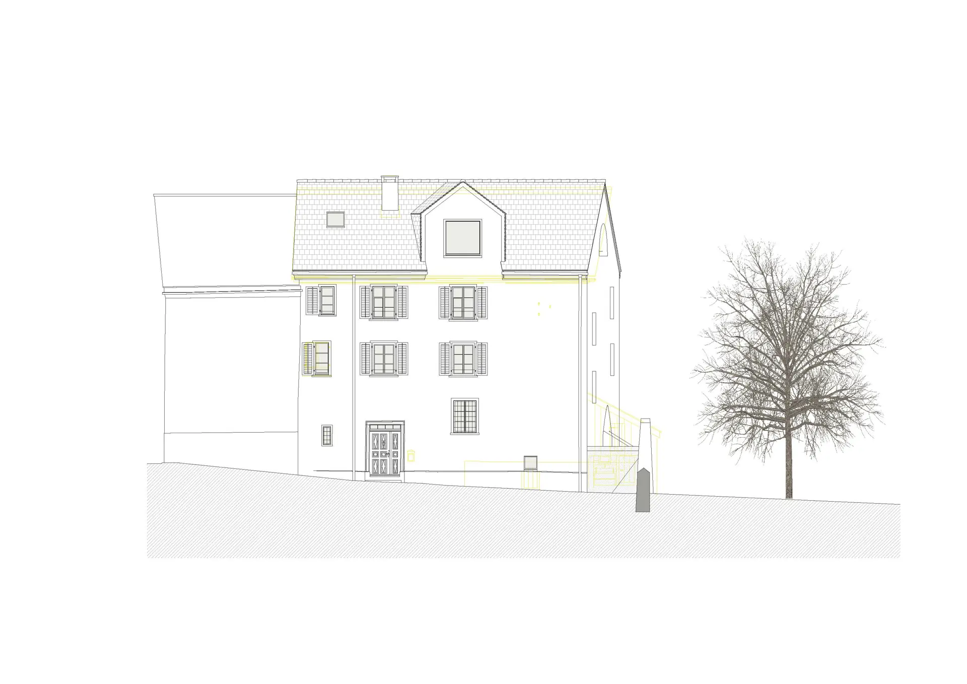 32_Umbau_Wohnhaus Ausserdorf Fläsch_Ansicht  Nord